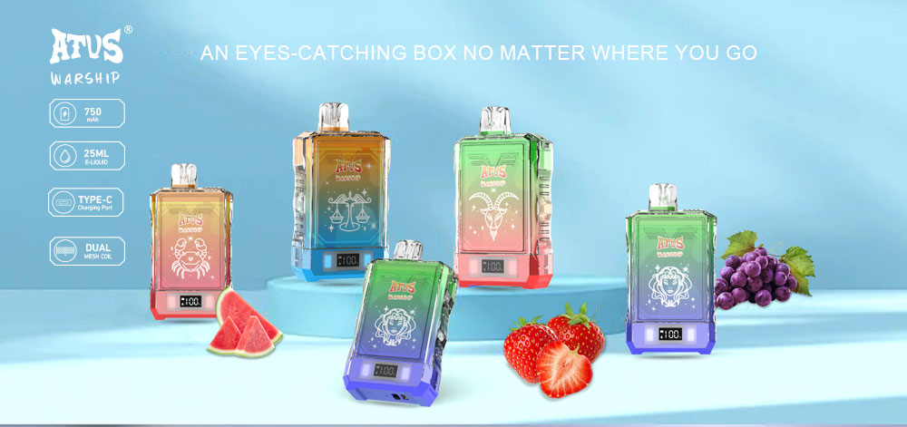 DE015 New York NY USA 18000 Puffs Disposable Vape with LED display screen and adjustable airflow rechargeable ATVS Vape