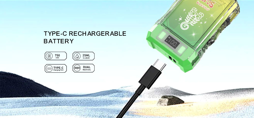 DE015 New York NY USA 18000 Puffs Disposable Vape with LED display screen and adjustable airflow rechargeable ATVS Vape