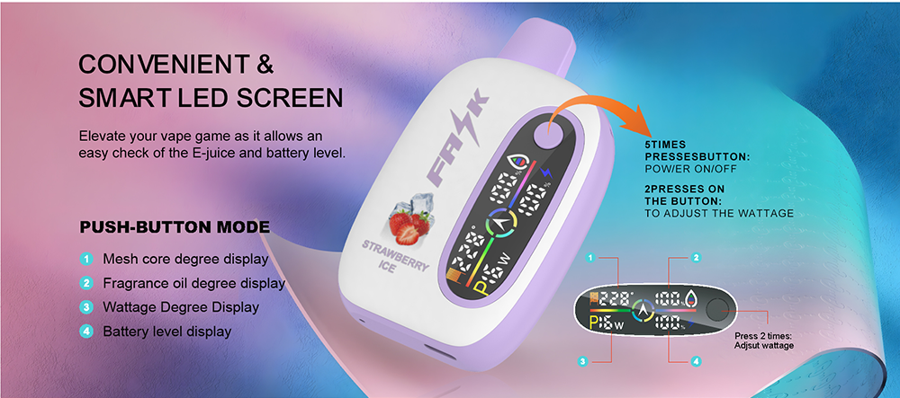 DE016 New York NY USA 25000 Puffs Disposable Vape with LED display screen and adjustable airflow rechargeable