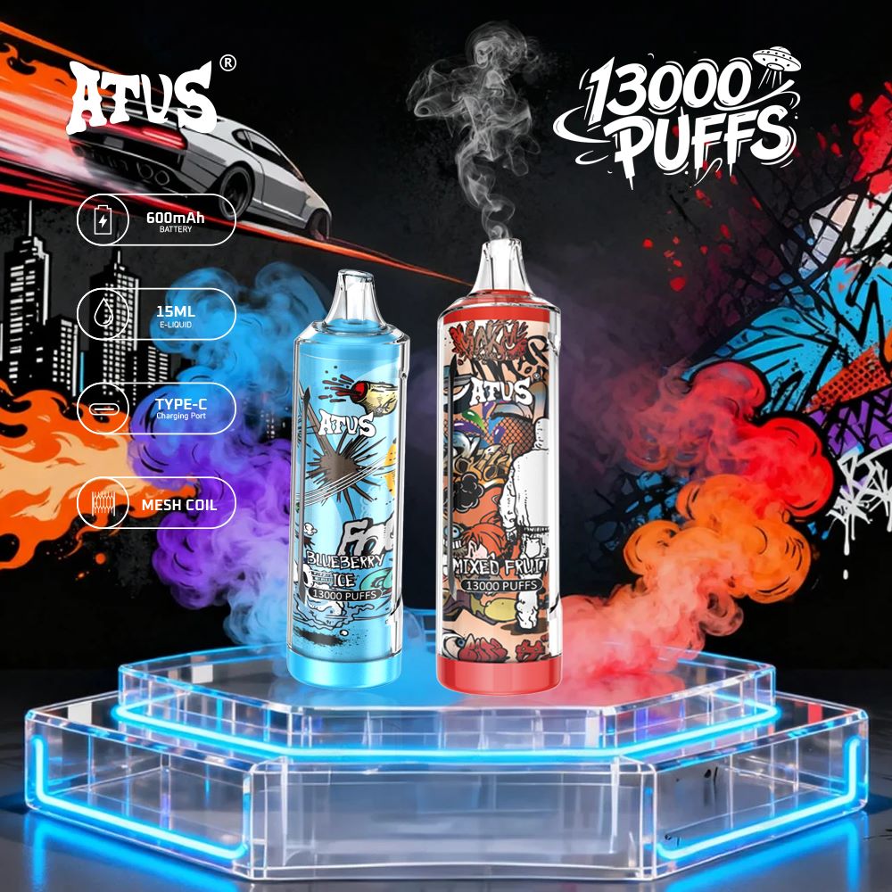 13000 Puffs Disposable Vape with rechargeable Best Selling Mini 13K Puff Dual Taste Vape 600mAh ATVS ATUS LED Screen vapers