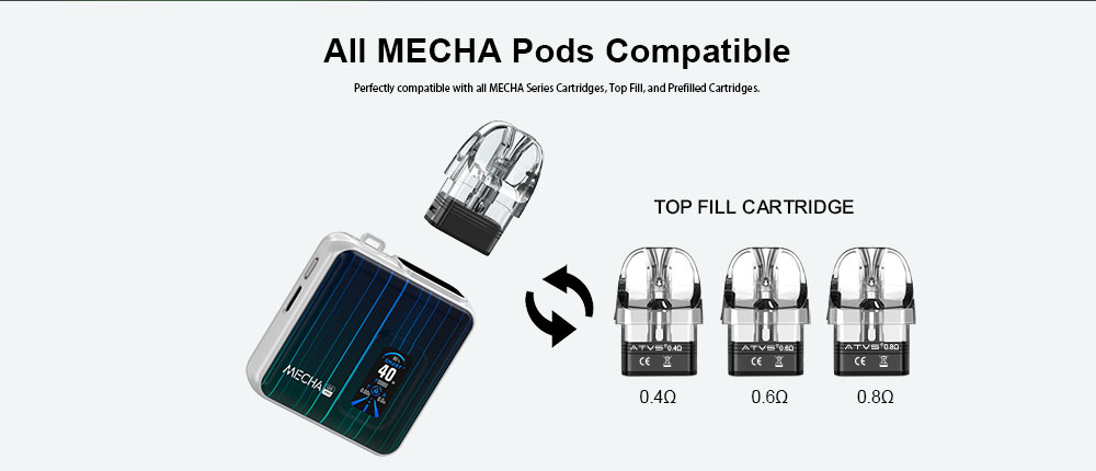 DE019 New York NY USA Refillable Pod Kit System Device ATVS Vape