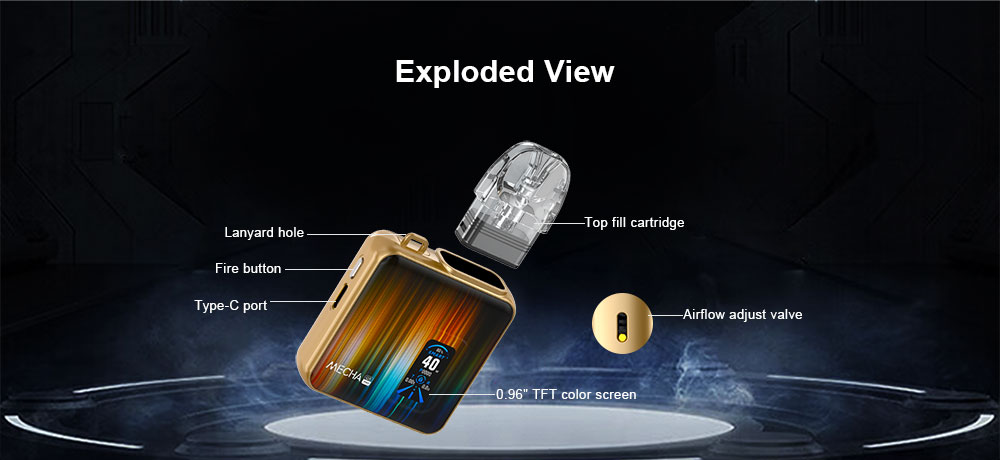 DE019 New York NY USA Refillable Pod Kit System Device ATVS Vape