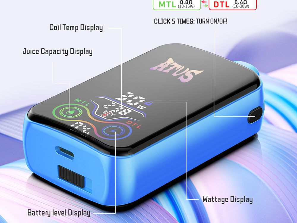 DE022 New York NY USA 25000 Puffs Disposable Vape with Full screen rechargeable and adjustable airflow ATVS Vape
