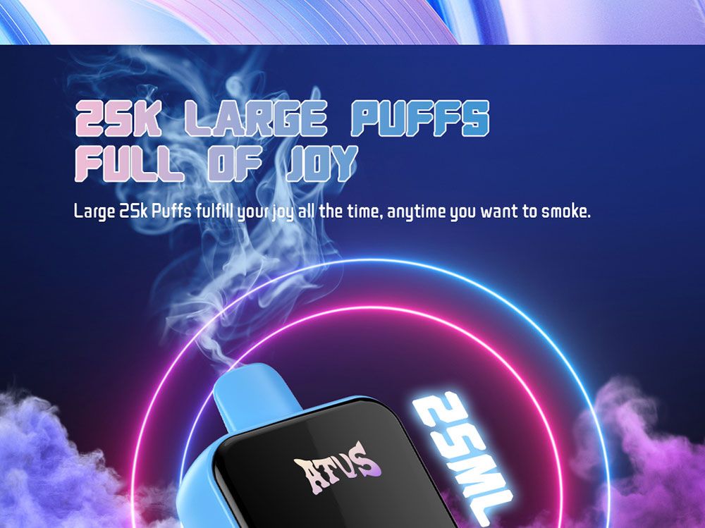 DE022 New York NY USA 25000 Puffs Disposable Vape with Full screen rechargeable and adjustable airflow ATVS Vape