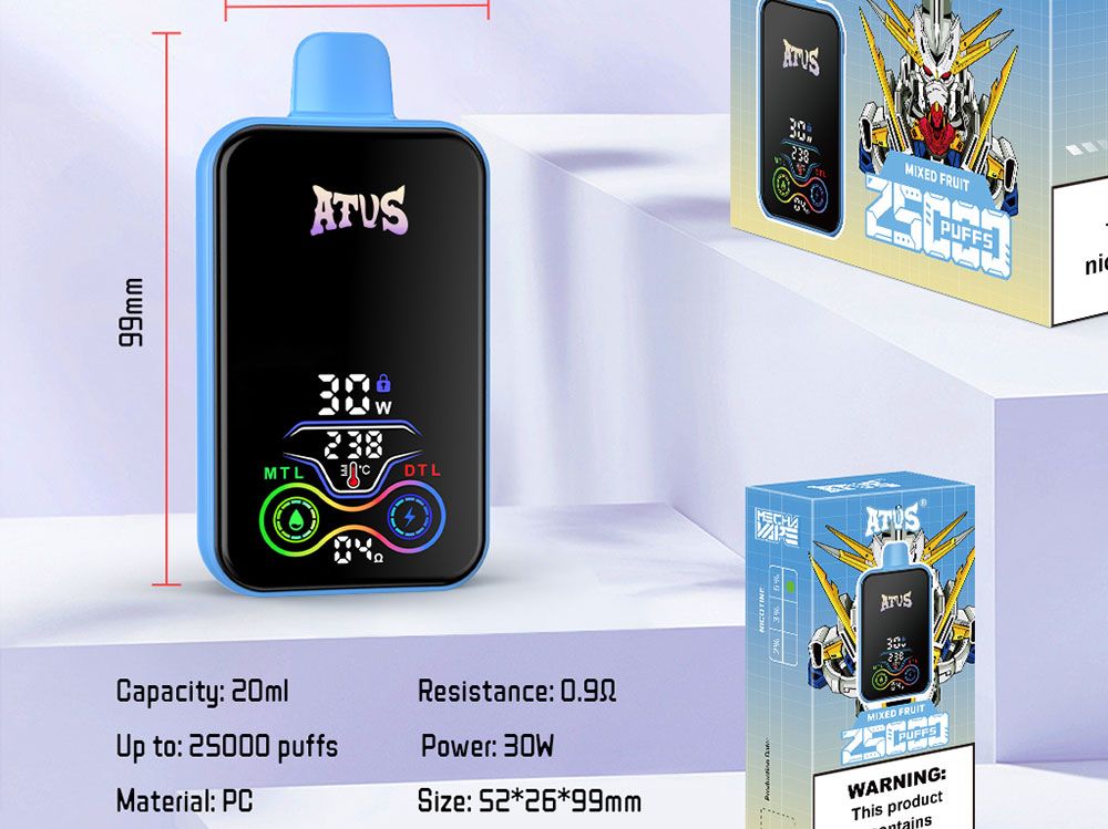 DE022 New York NY USA 25000 Puffs Disposable Vape with Full screen rechargeable and adjustable airflow ATVS Vape