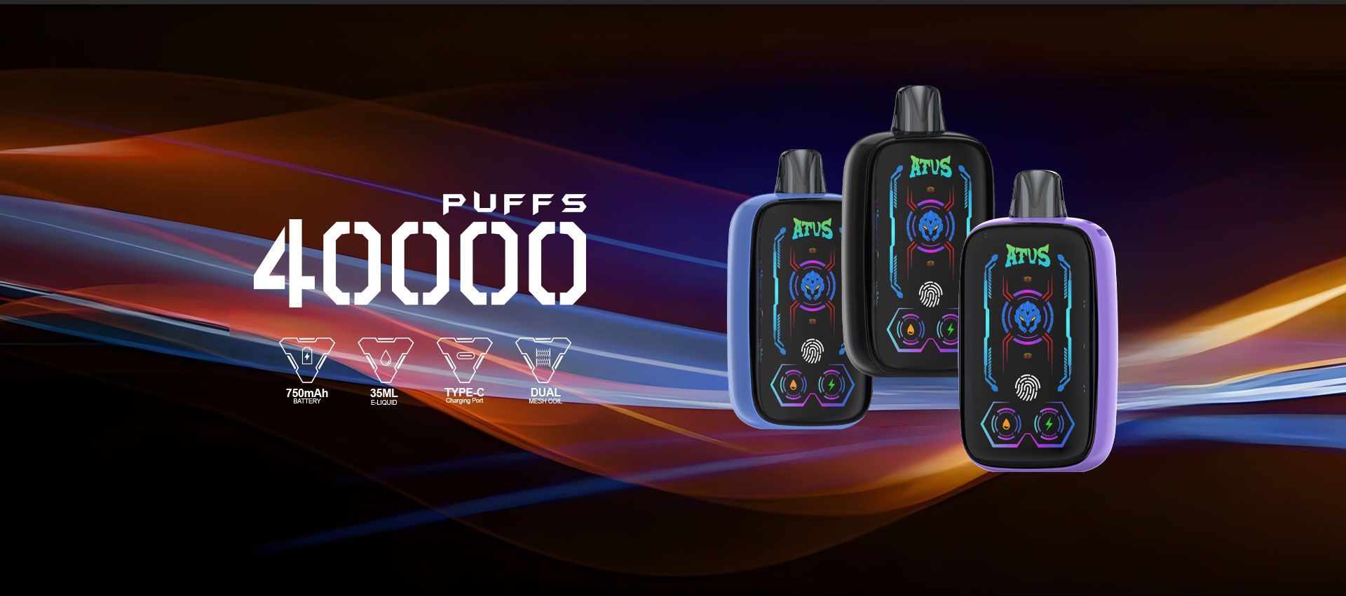 DE023 New York NY USA 40000 Puffs Disposable Vape with Full screen rechargeable and adjustable airflow ATVS Vape