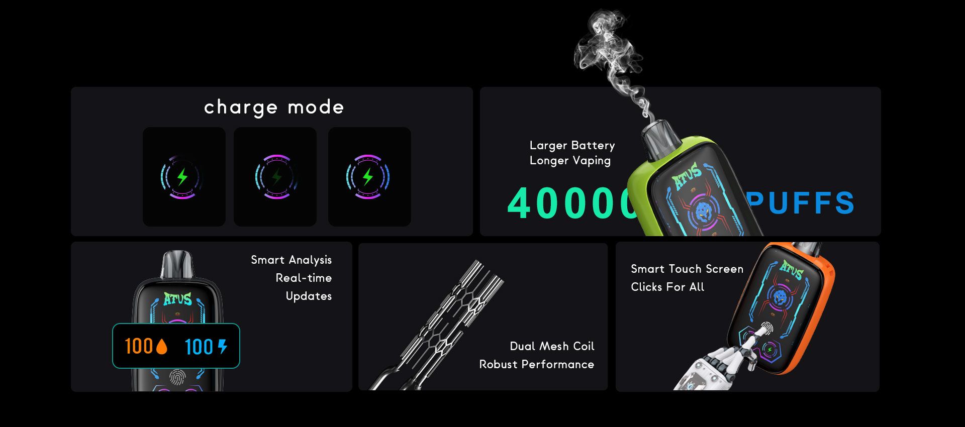 DE023 New York NY USA 40000 Puffs Disposable Vape with Full screen rechargeable and adjustable airflow ATVS Vape
