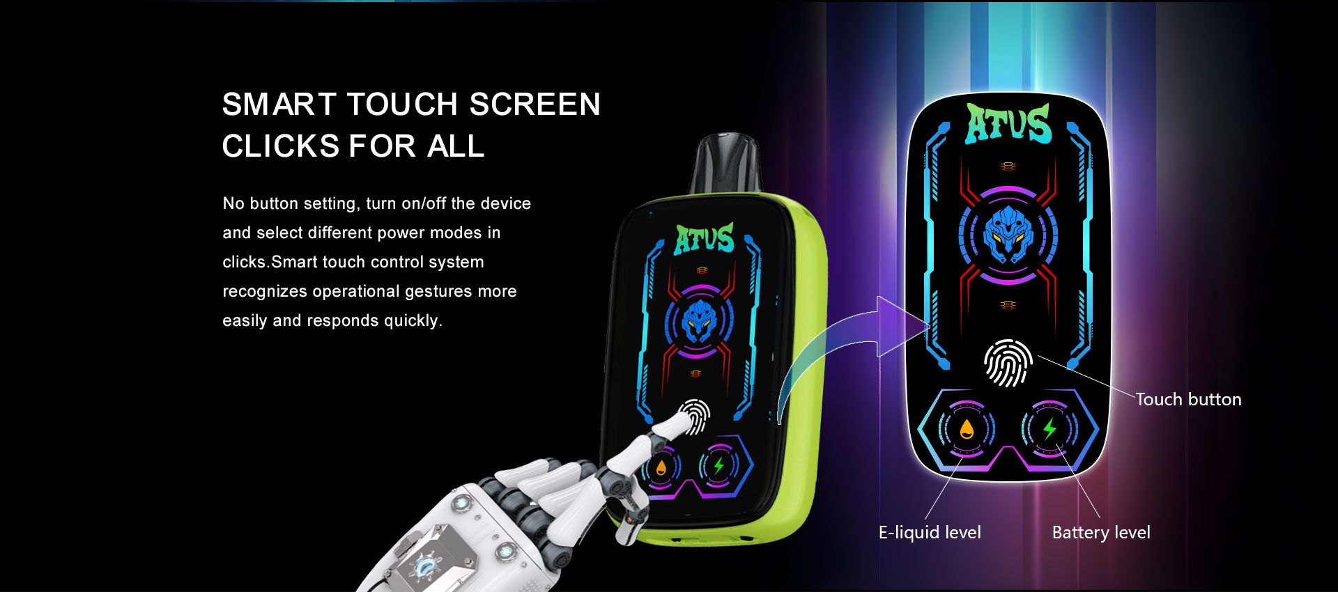 DE023 New York NY USA 40000 Puffs Disposable Vape with Full screen rechargeable and adjustable airflow ATVS Vape