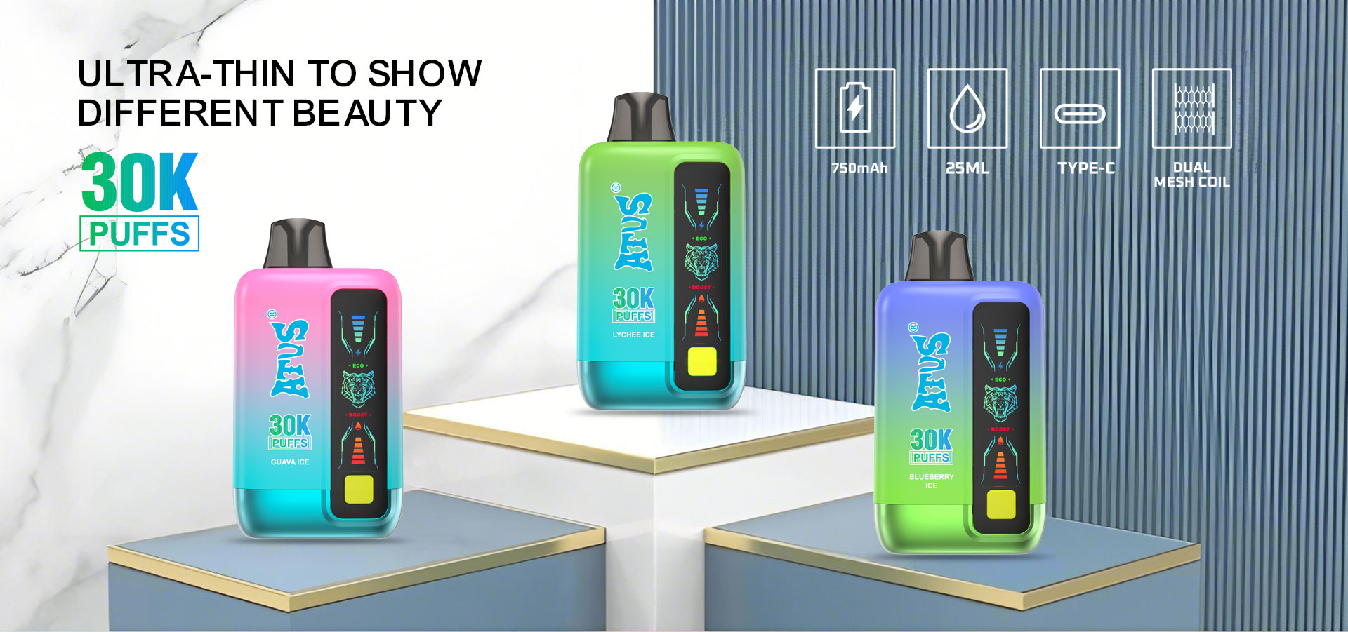 DE026 New York NY USA 30000 Puffs Disposable Vape with LED display screen and adjustable airflow ATVS Vape