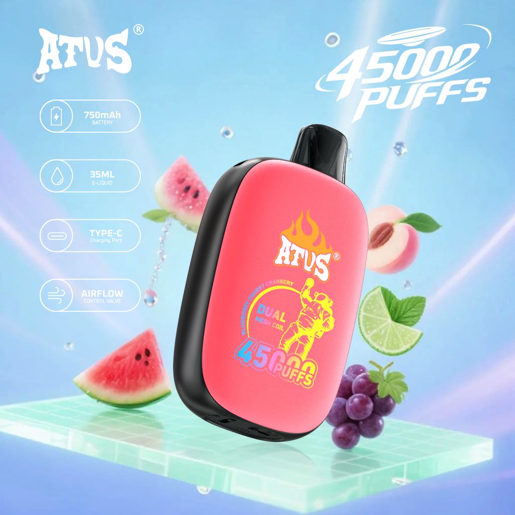 45000 Puffs Disposable Vape with rechargeable and adjustable airflow Hot Sale Mesh 35ml ATVS ATUS Type C Charging Port Vape Wholesale