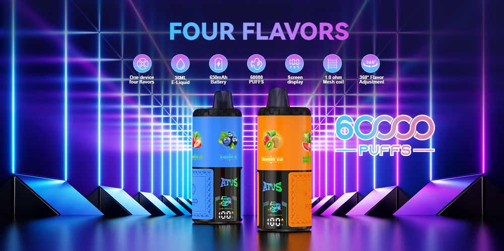 DE030 New York NY USA 60000 Puffs Disposable Vape with LED Display Screen and Adjustable Airflow Rechargeable ATVS Vape