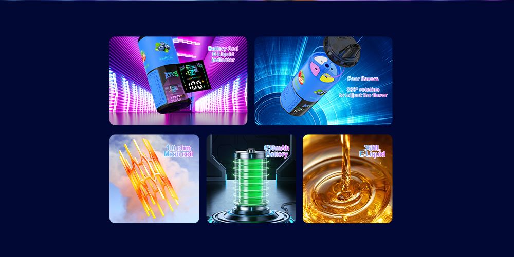 DE030 New York NY USA 60000 Puffs Disposable Vape with LED Display Screen and Adjustable Airflow Rechargeable ATVS Vape