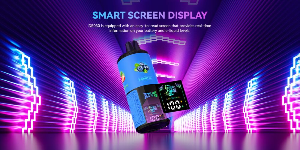 DE030 New York NY USA 60000 Puffs Disposable Vape with LED Display Screen and Adjustable Airflow Rechargeable ATVS Vape