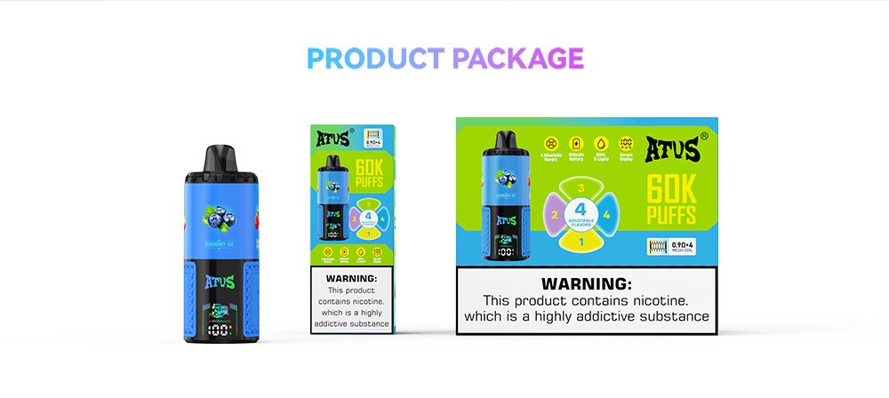 DE030 New York NY USA 60000 Puffs Disposable Vape with LED Display Screen and Adjustable Airflow Rechargeable ATVS Vape